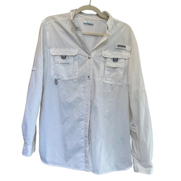 Columbia Tops - Columbia PFG Bahama™ Long Sleeve Fishing Shirt – White – Women’s Size L
